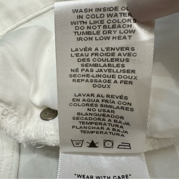 Good American Good '90s High Waist Denim Cutoff Shorts Size 12/31 White - Picture 11 of 12